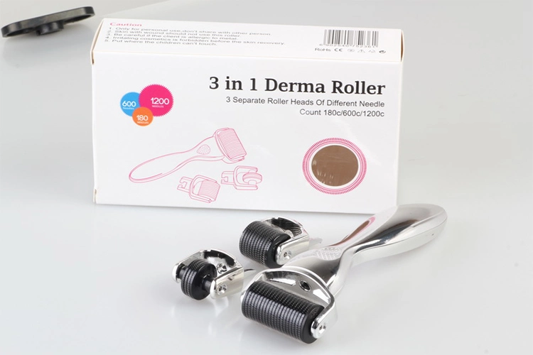 OEM/ODM marca personalizzata 3 In 1 Drs Derma Roller For Anti Aging Titanio in acciaio inossidabile 3