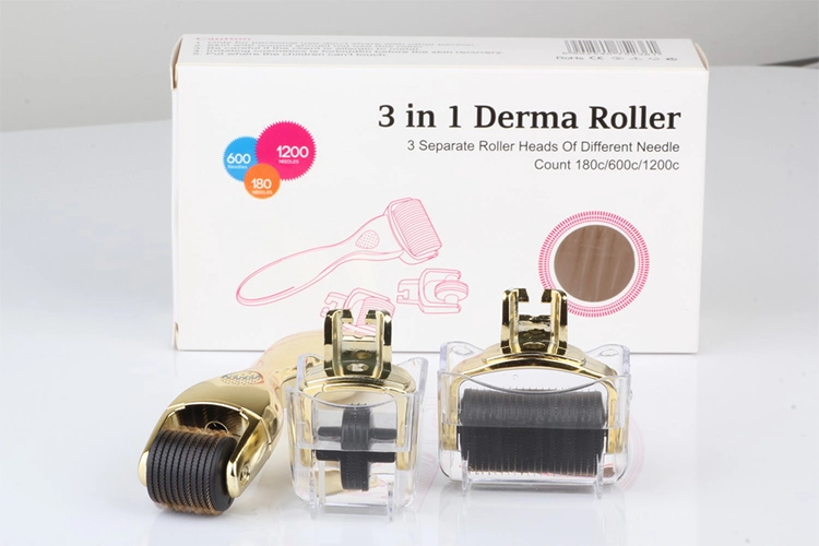 OEM/ODM marca personalizzata 3 In 1 Drs Derma Roller For Anti Aging Titanio in acciaio inossidabile 2