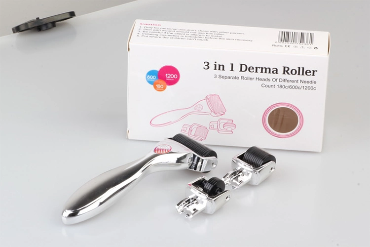 OEM/ODM marca personalizzata 3 In 1 Drs Derma Roller For Anti Aging Titanio in acciaio inossidabile 4